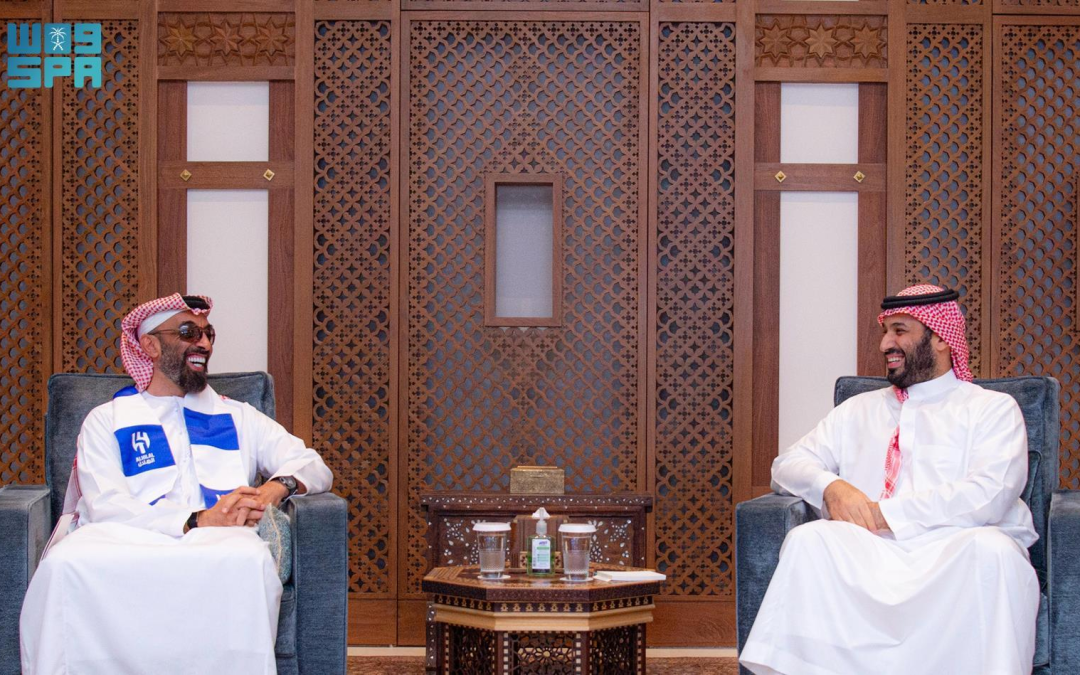 سمو ولي العهد يستقبل سمو نائب حاكم إمارة أبوظبي بدولة الإمارات